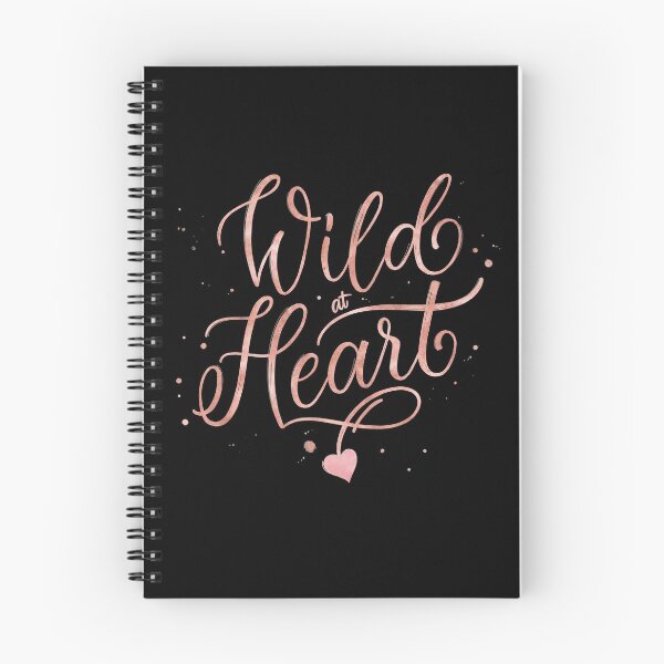 Item preview, Wild at Heart. Handwritten in rose gold with a pink watercolor heart designed and sold by Sandra Brezina.