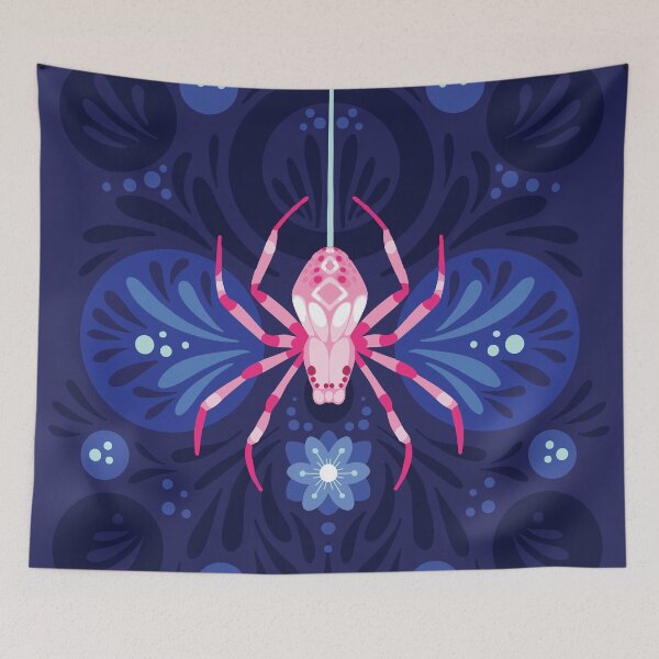 Item preview, Floral Spider - Hot Pink and Navy designed and sold by VivtheFish.