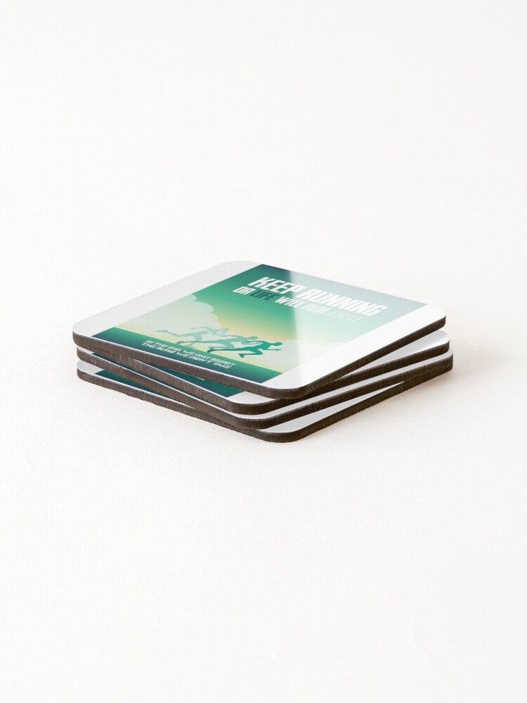 Thumbnail 4 of 5, Coasters (Set of 4), Keep Running designed and sold by ElseWorldDesign.