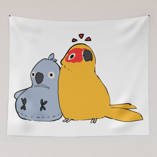 Item preview, Cute Sun Conure with Plushie designed and sold by Alice Cheng.