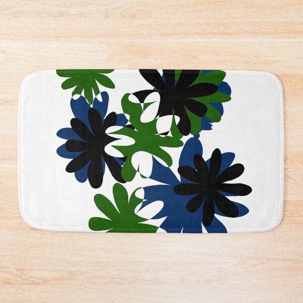 Item preview, Graphic flowers in green, blue, black, simple and abstract designed and sold by Nadezda Kravcenko.