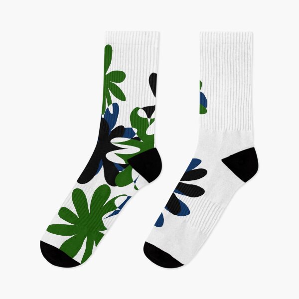 Item preview, Graphic flowers in green, blue, black, simple and abstract designed and sold by Nadezda Kravcenko.
