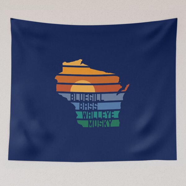 Item preview, Wisconsin Sunset Sunrise Bluegill Bass Walleye Musky designed and sold by gstrehlow2011.