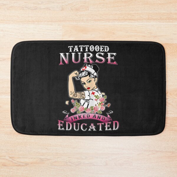 Item preview, Womens Tattooed Nurse Inked and Educated Tattooed Nurse TShirt120 designed and sold by claudiadccla.