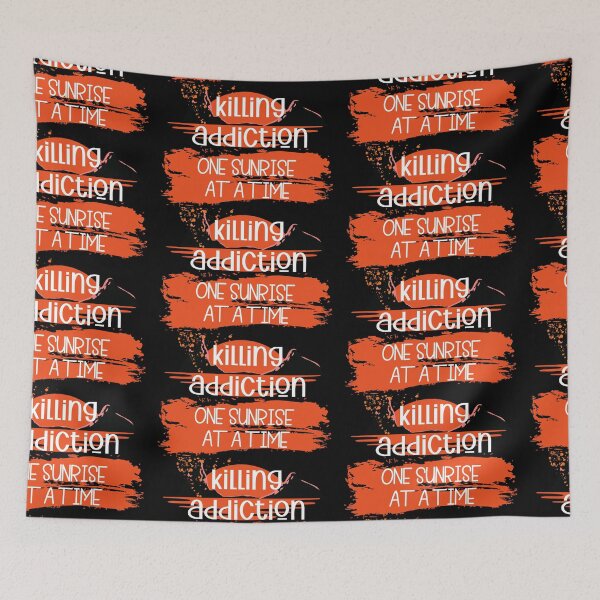Item preview, KILLING ADDICTION one sunrise at a time card,sticker designed and sold by amy greaves.