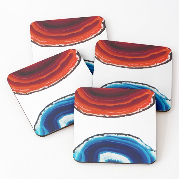 Item preview, Red and blue agate slice designed and sold by AlexGolyakov.