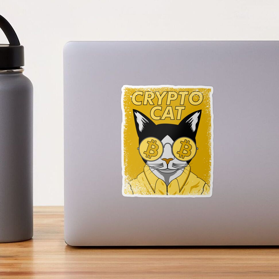 Crypto Cat, Cryptocurrency Bitcoin T-Shirt, Hoodie, Sticker, Cat Bitcoin  Design