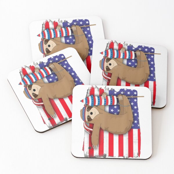 Item preview, 4th of july american flag sloth shirt designed and sold by chanat3659.