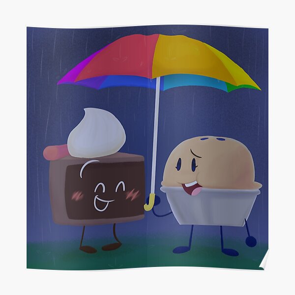"BFDI Cake and Pie Rainy Day" Poster by tangydreamz Redbubble