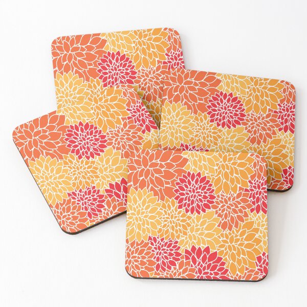 Item preview, orange floral pattern  designed and sold by Design Repo.