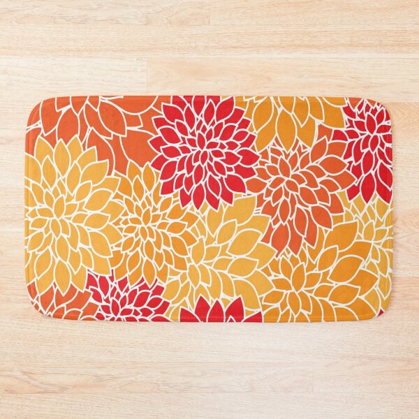 Item preview, orange floral pattern  designed and sold by Design Repo.