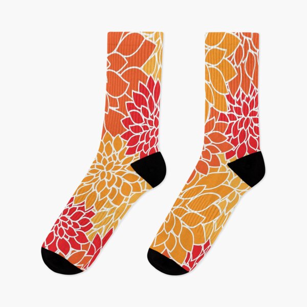 Item preview, orange floral pattern  designed and sold by Design Repo.