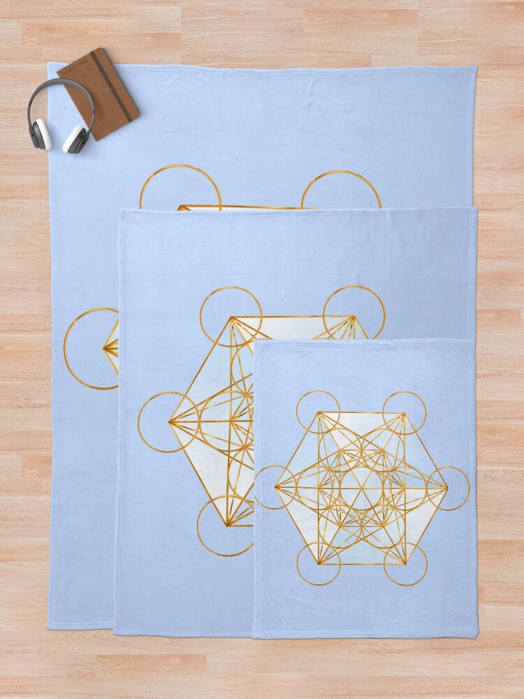 "Metatron Cube With Her Sacred Geometry Cubes" Throw Blanket for Sale