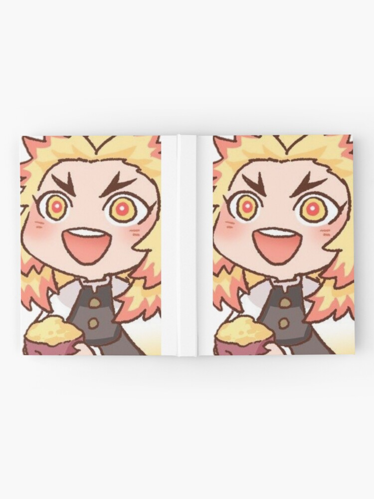 Smiling Rengoku Eating Demon Slayer Corps Anime Sticker Hardcover Journal By Trampledrose 5345