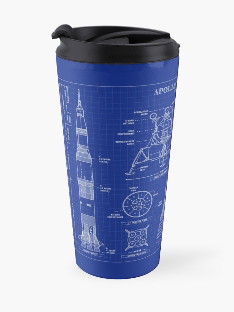 Alternate view of Apollo Program (1961 - 1975) Blueprint Travel Coffee Mug