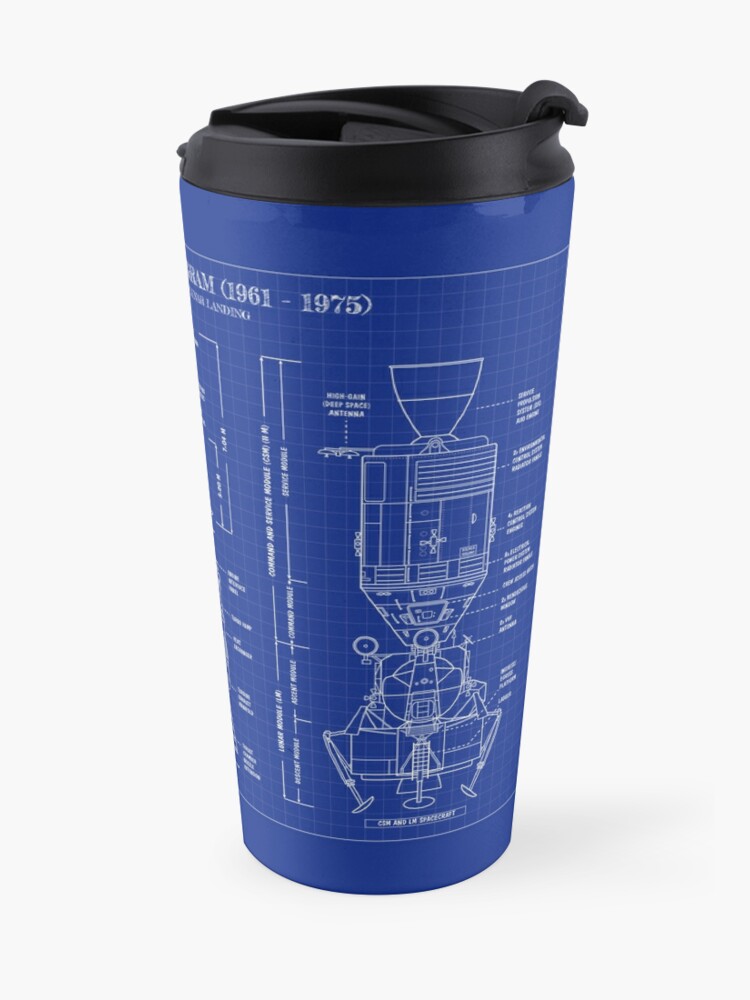 Alternate view of Apollo Program (1961 - 1975) Blueprint Travel Coffee Mug