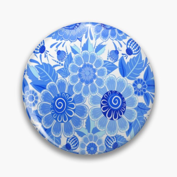 Item preview, blue floral pattern  designed and sold by Design Repo.