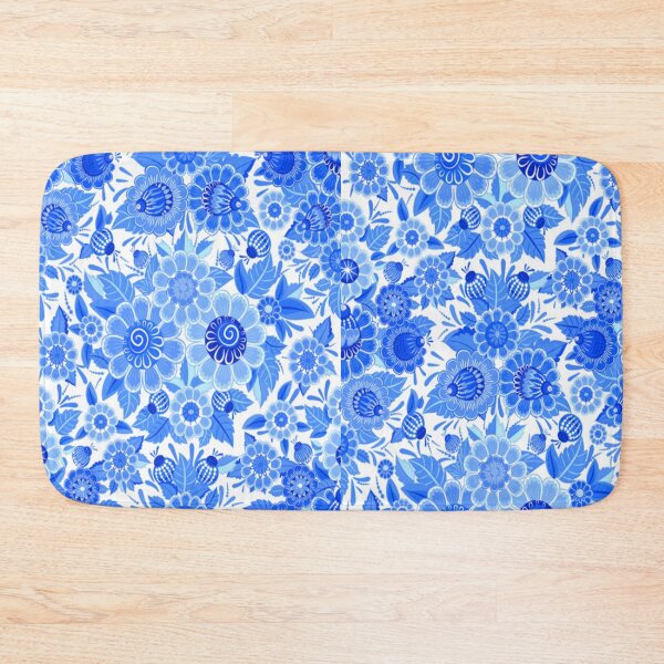 Item preview, blue floral pattern  designed and sold by Design Repo.