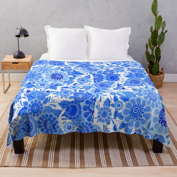 Item preview, blue floral pattern  designed and sold by Design Repo.