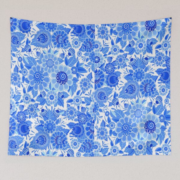 Item preview, blue floral pattern  designed and sold by Design Repo.