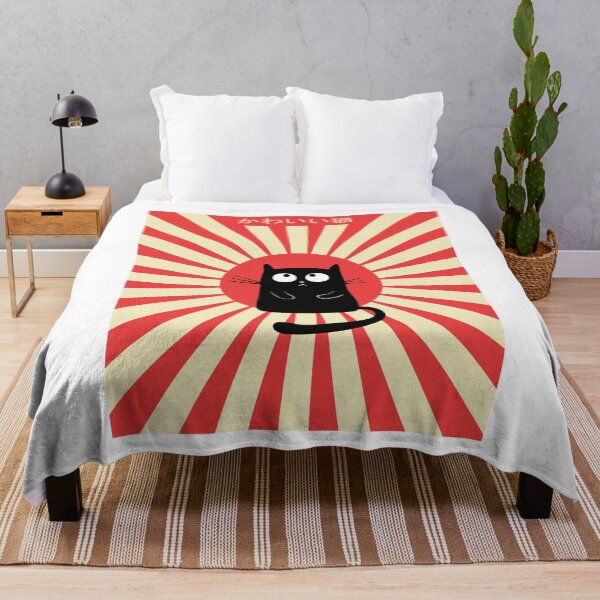 Aperçu de l'œuvre Kawaii Neko Cat Kuro Japon Soleil Levant créée et vendue par DerNerd.
