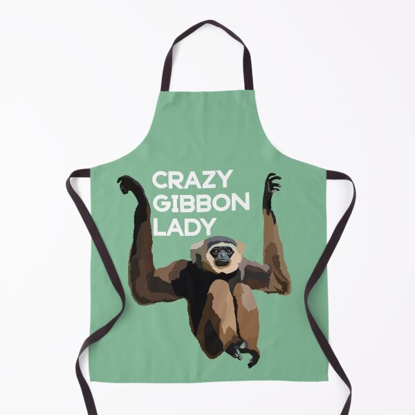 Item preview, Crazy Gibbon Lady,G is for Gibbon, Gibbon Illustration – Agile and Vocal Tropical Ape Artwork designed and sold by PrettylittlepastelUk.