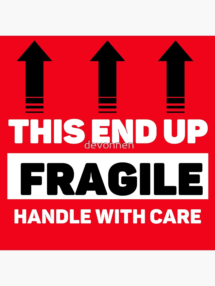 FRAGILE Handle With Care Labels with DO NOT BEND - Self adhesive Stickers