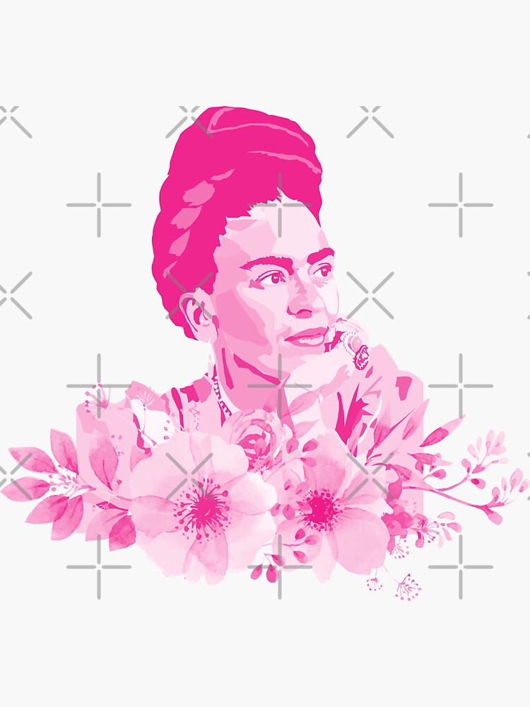 Frida Kahlo pink icon Abstract  by mayerarts
