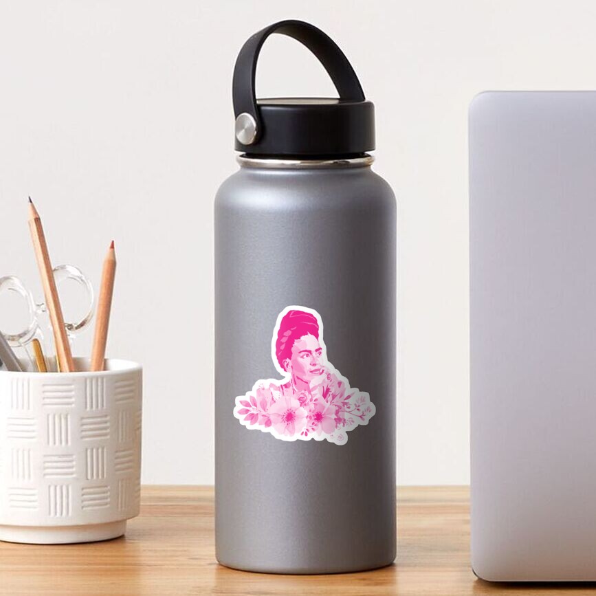 Frida Kahlo pink icon Abstract Sticker