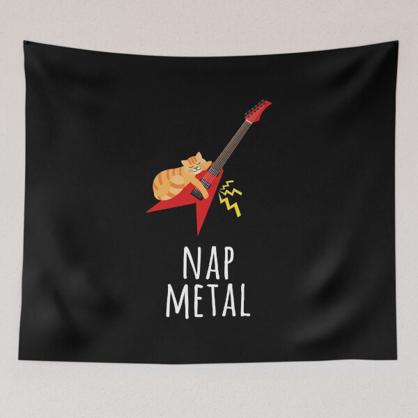 Item preview, Funny Cat Sleep | Tabby Cat | Metal Guitar  designed and sold by Fluffy-Vectors.