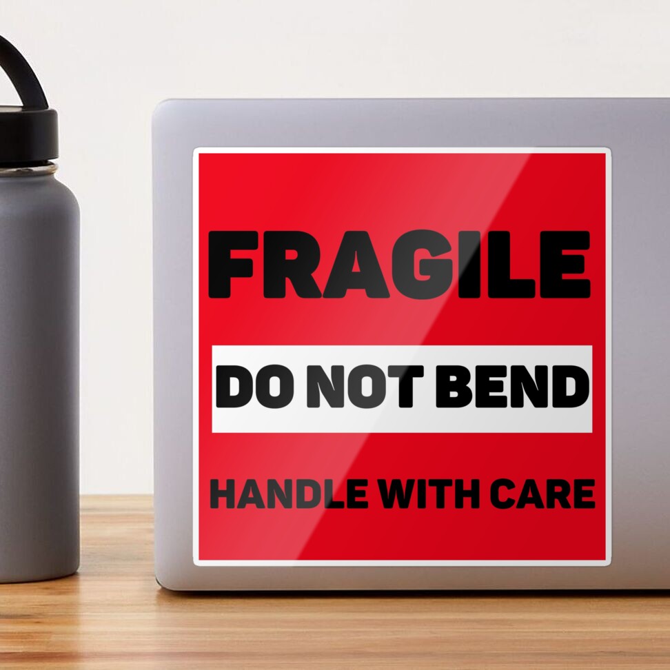 Fragile Handle With Care Warning Square Sticker