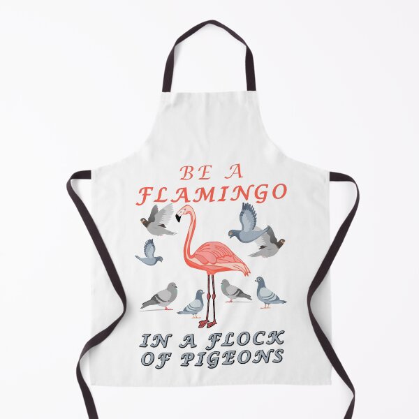 Item preview, Be A Flamingo in a Flock Of Pigeons - Pink and Grey - White BG designed and sold by KeysTreasures.