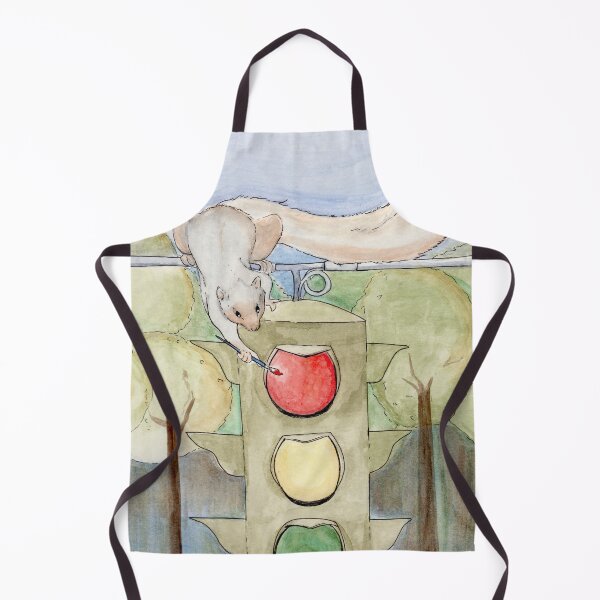 Item preview, Red Light Squirrel Watercolor Illustration designed and sold by Casey Wilkinson.