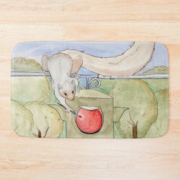 Item preview, Red Light Squirrel Watercolor Illustration designed and sold by Casey Wilkinson.