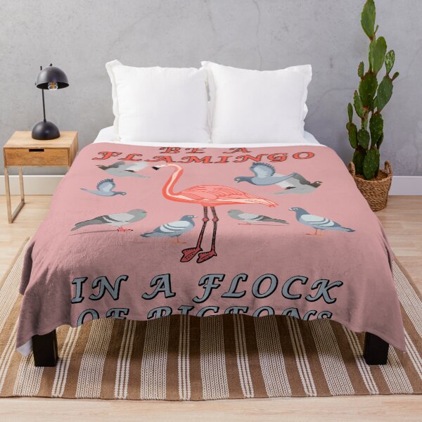 Item preview, Be A Flamingo in a Flock Of Pigeons - Pink and Grey designed and sold by KeysTreasures.