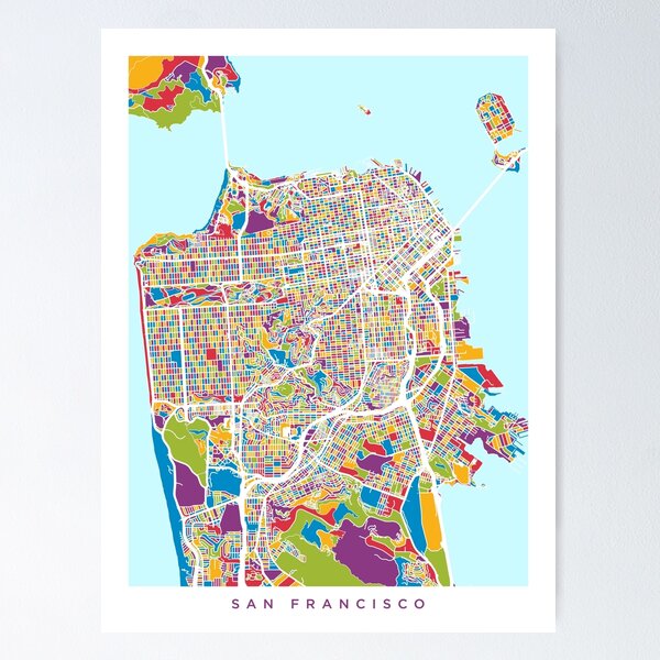 Poster: San Francisco Stadtplan Redbubble 