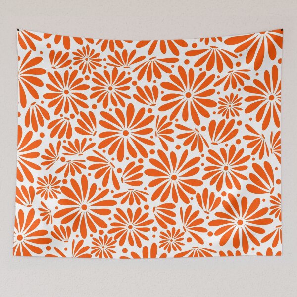 Item preview, Orange floral seamless pattern designed and sold by BLMcreations.