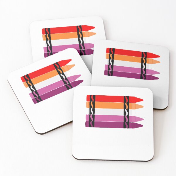 Item preview, Lesbian pride flag crayons designed and sold by Thatgaybrand.