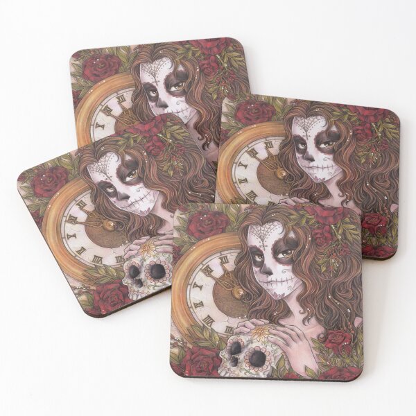 Item preview, La Catrina with clock and Sugarskull designed and sold by ZadzeneaArt.