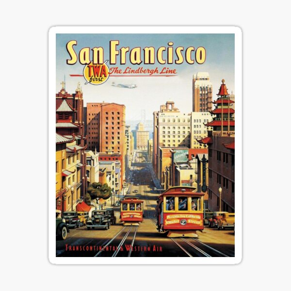 Artikel-Vorschau von SAN FRANCISCO VINTAGE TOURISM SHIRT UND AUFKLEBER, designt und verkauft von PrimeTimer.