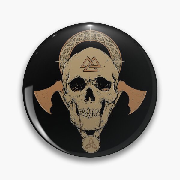 Item preview, Viking Skull Norse Valknut Triquetra Trinity Knot Axes Sand designed and sold by BluePagan.