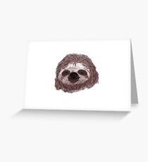 Realistic Sloth Face Greeting Card