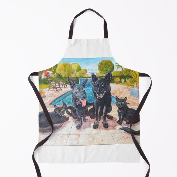Item preview, Furry Family Pool Hangin' designed and sold by ShepKosterArt.