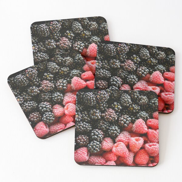 Item preview, Red raspberries and black blackberries designed and sold by Mahirov Shop.