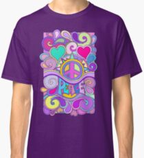 Psychedelic Hippy Retro Peace Art Classic T-Shirt