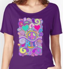Psychedelic Hippy Retro Peace Art Women's Relaxed Fit T-Shirt