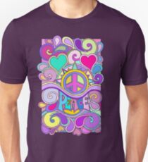 Psychedelic Hippy Retro Peace Art Unisex T-Shirt