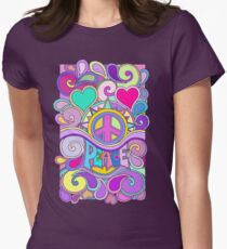 Psychedelic Hippy Retro Peace Art Women's Fitted T-Shirt