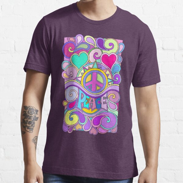 Psychedelic Hippy Retro Peace Art T Shirt For Sale By Alondra Redbubble Hippie T Shirts