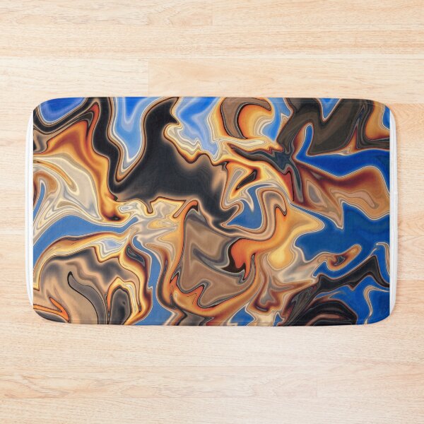 Item preview, Retro Flame Fluid on Blue Color designed and sold by Flydea.